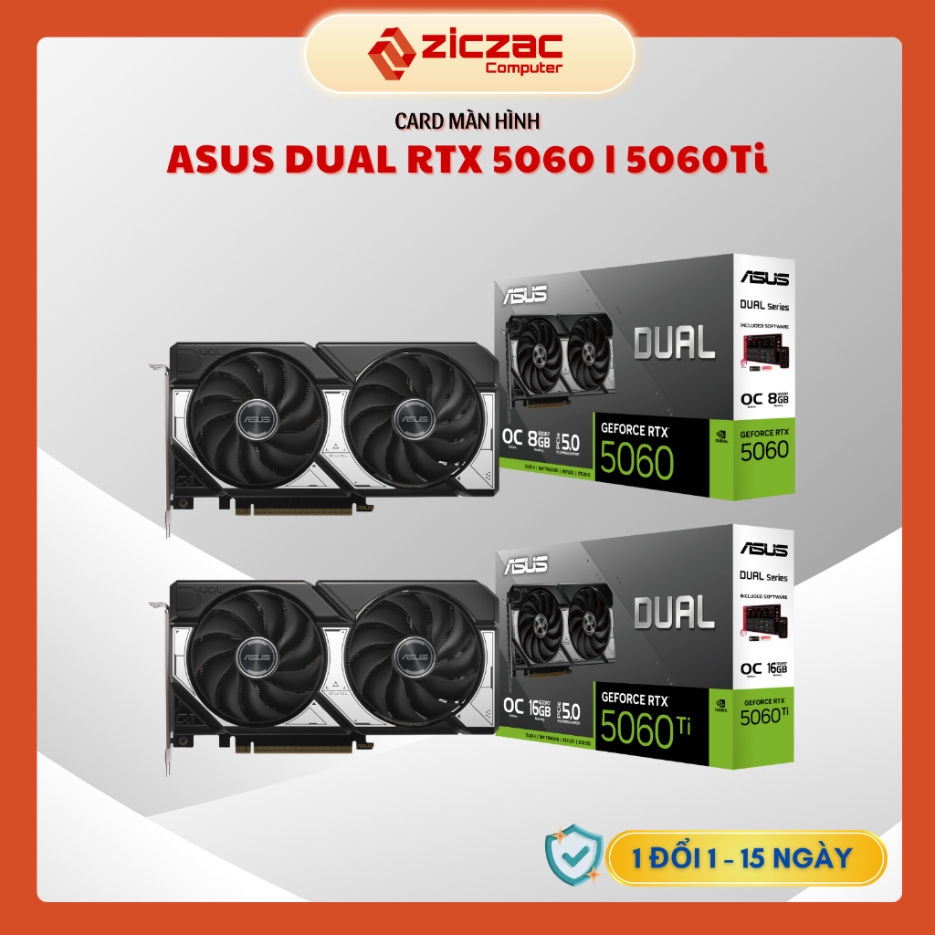 VGA ASUS RTX 5060 - 5060TI 8GB 16GB GDDR7 - BH 36th Chính hãng
