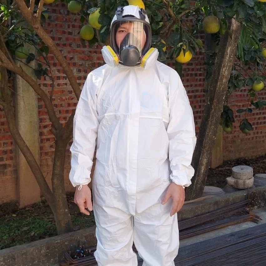 Bộ Quần Áo Chống Hoá Chất,Phun Sơn Pu Phun Thuôc Trừ Sâu