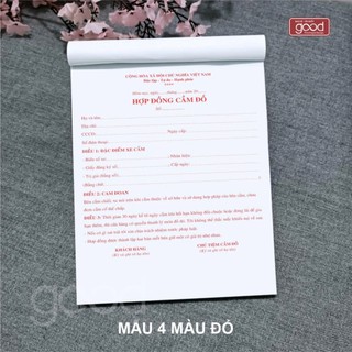 Hợp đồng cho thuê ( xe ôtô, xe máy ) hợp đồng mua bán xe, hợp đồng cầm đồ, cho vay khổ A4, A5 1 liên/ 2liên quyển 100 tờ