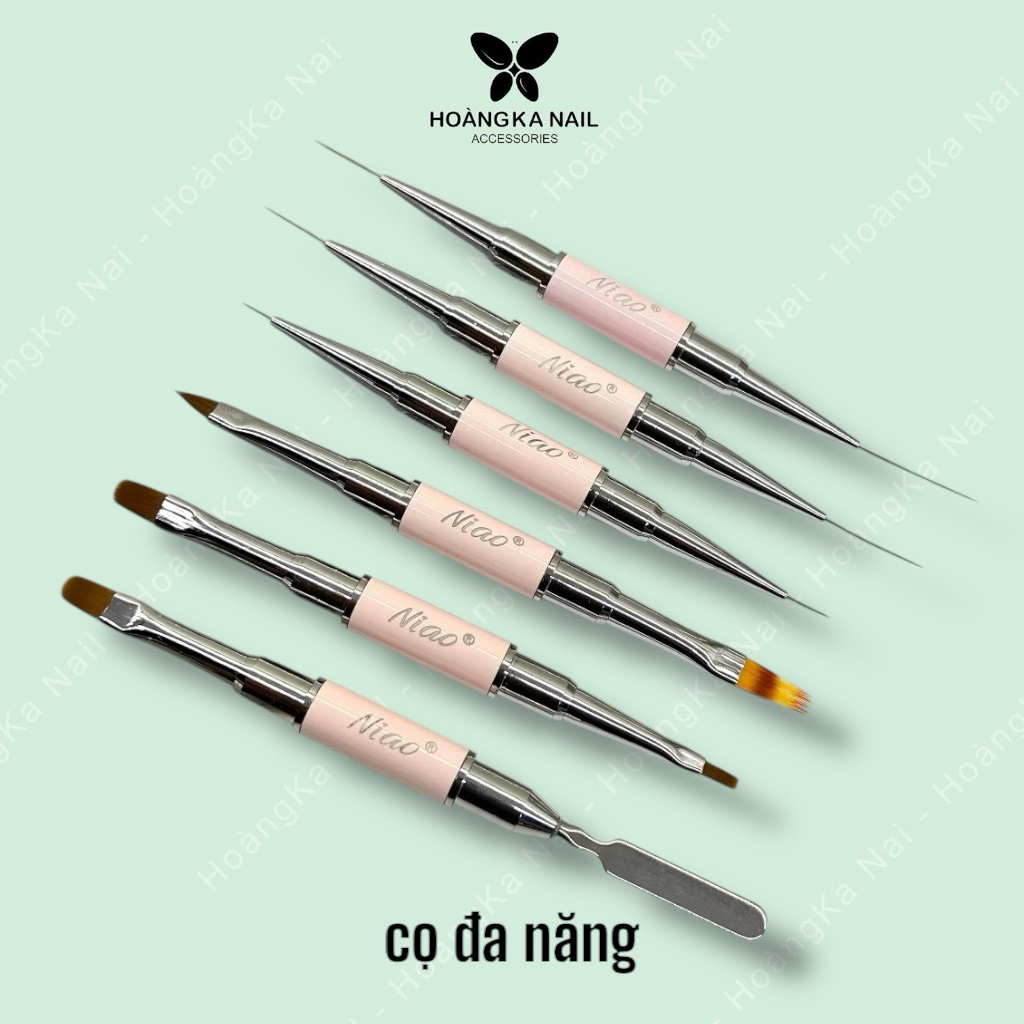 Cọ vẽ nét 2 đầu Niao, cọ nét, tóc, râu, cọ bản đắp gel, tán gel, bột bản vẽ hoa, vẽ nét- Phụ kiện na