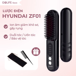 Lược điện chải tóc không dây Hyundai, lược duỗi tóc icon âm 5 chế độ nhiệt chăm sóc tóc suôn mượt