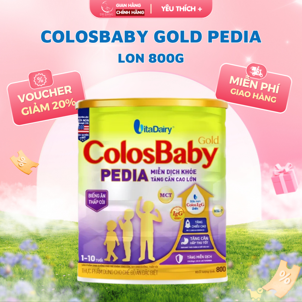 [Bác sỹ Đăng] Sữa bột ColosBaby Gold Pedia Chính Hãng lon 800g