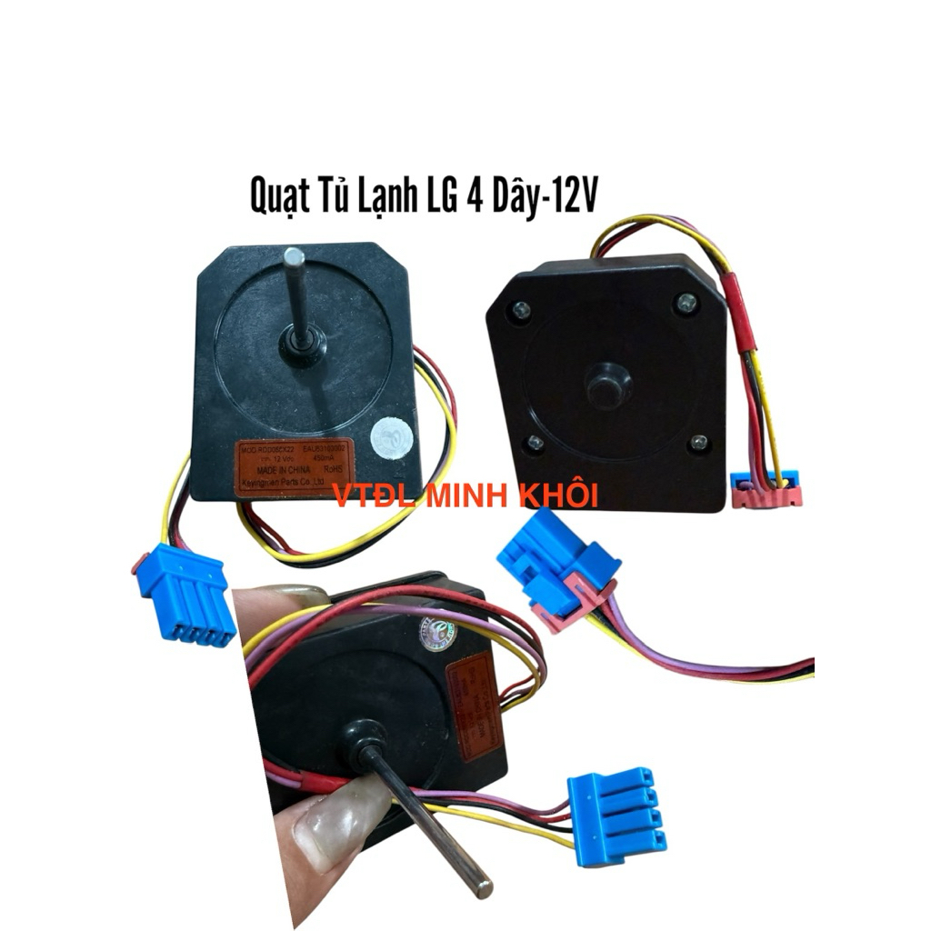 Quạt tủ lạnh sứ LG 12V DC 4 dây - Quạt Tủ Lạnh LG DC 12V 4 dây, Mô Tơ Quạt Tủ Lạnh LG (HÀNG MỚI)
