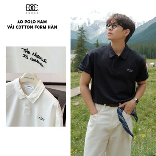 Áo polo nam Độc menswear vải cotton mềm, form cơ bản hàn quốc họa tiết thêu tay thủ công - PL292
