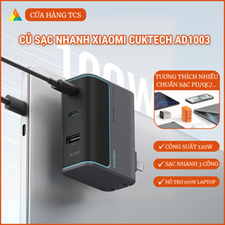 Củ sạc nhanh Cuktech 120W Mi turbro 120W 3 cổng 2C1A PD100W PPS5A QC UFCS FCP
