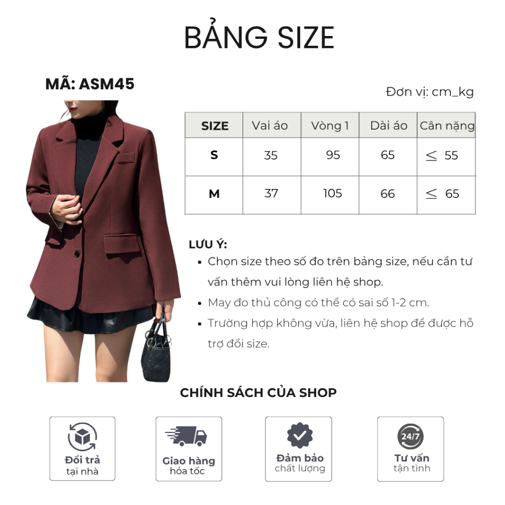Áo khoác blazer nữ Mely Fashion form rộng dài tay phong cách Hàn Quốc trẻ trung tôn dáng dễ phối đồ có lớp đệm vai ASM45 | BigBuy360 - bigbuy360.vn