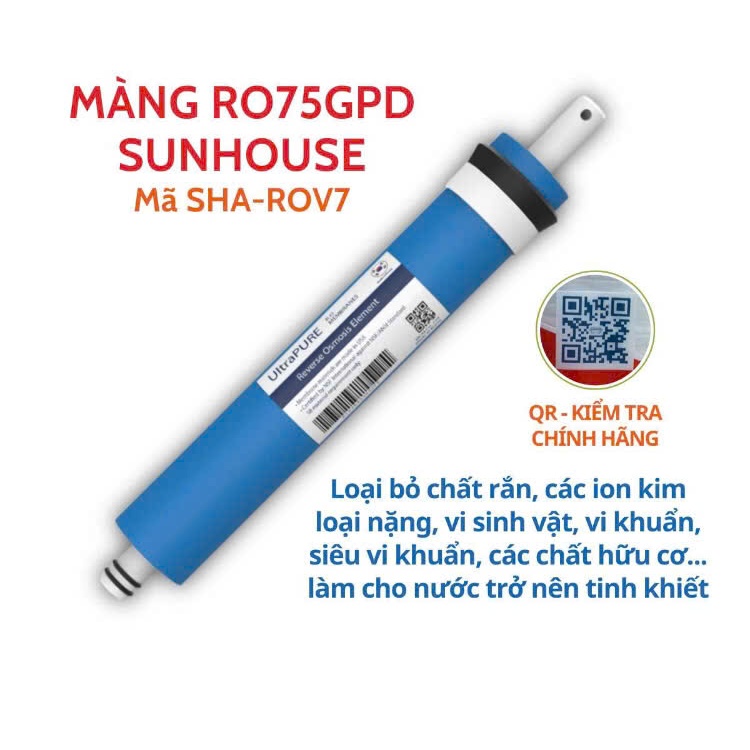 Màng Lọc RO Sunhouse - 75GPD - Hàng chính hãng - Dùng thay cho các máy lọc RO