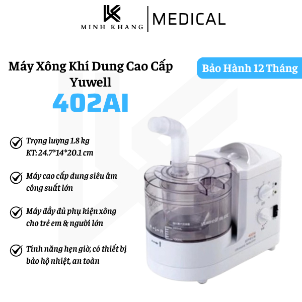 Máy Xông Khí Dung, Xông Siêu Âm Chính Hãng Yuwell 402AI, Nhập Khẩu Chính Hãng