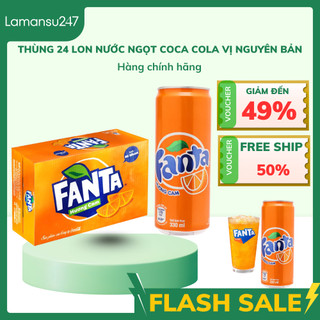 Thùng 24 Lon Fanta 320ml Hương Cam | Nước Ngọt Vị Cam Tươi Mát | Hàng Chính Hãng | Lamansu247+
