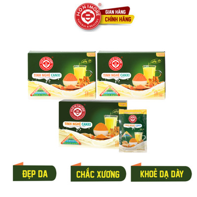 Combo 3 hộp Tinh nghệ canxi Honimore Natural & Healthy 288g - Gói tiện dụng|Bổ sung Canxi|Thơm ngon