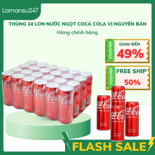 Coca-Cola Lon 320ml | Thùng 24 Lon Nước Ngọt Coca Cola vị nguyên bản | Lamansu247+