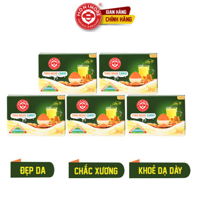 Combo 5 Tinh bột nghệ Canxi Honimore Natural & Healthy 288g - Gói nhỏ tiện dụng, Canxi, Thơm ngon