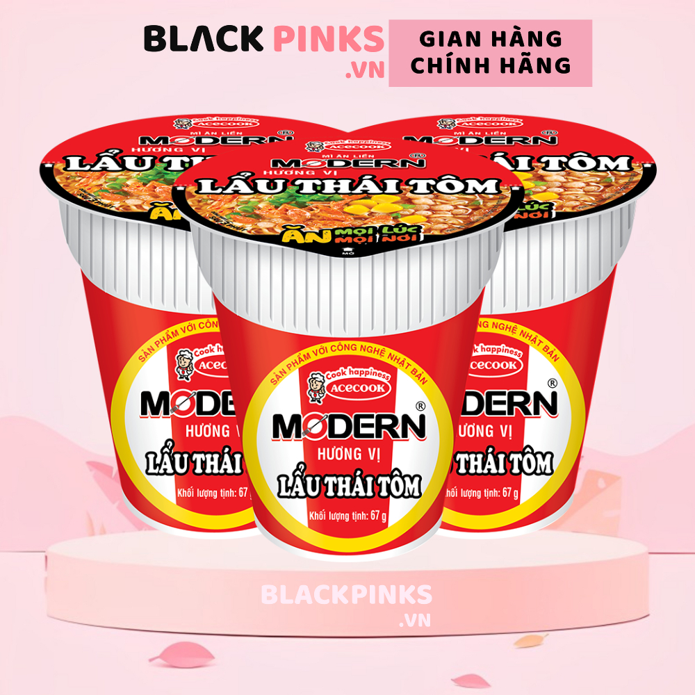 Lốc 6 ly mì Modern lẩu Thái tôm 67g
