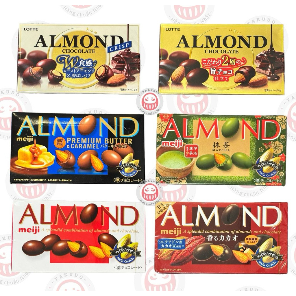 🔥 ALMOND CHOCOLATE Đủ Vị - Hàng Chuẩn Nhật