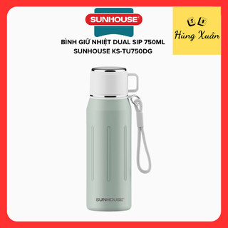  BÌNH GIỮ NHIỆT DUAL SIP 750ML SUNHOUSE KS-TU750DG - Inox 316 cao cấp - Giữ nhiệt tới 10h - Cốc uống tiện lợi 
