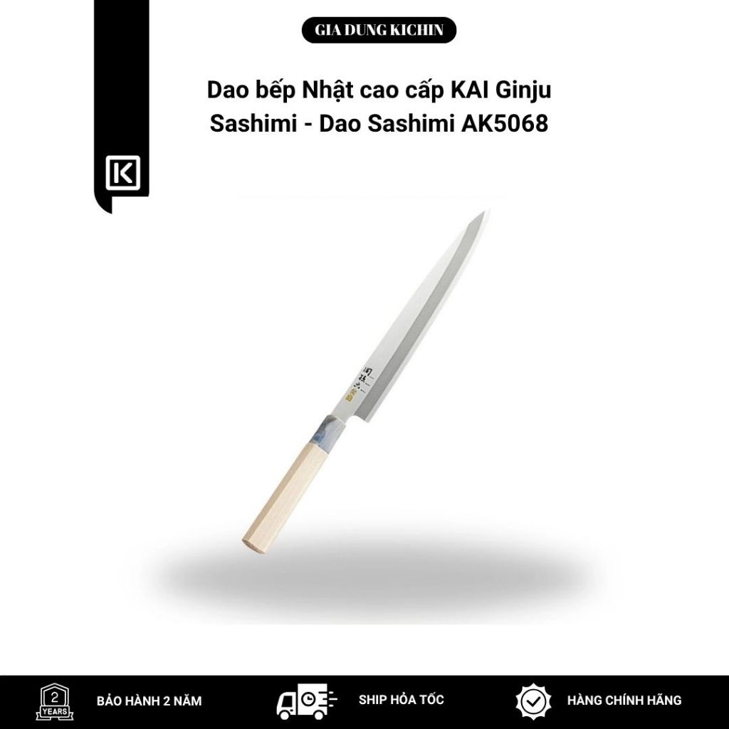 Dao bếp Nhật cao cấp KAI Ginju Sashimi - Dao Sashimi AK5068 (240mm)