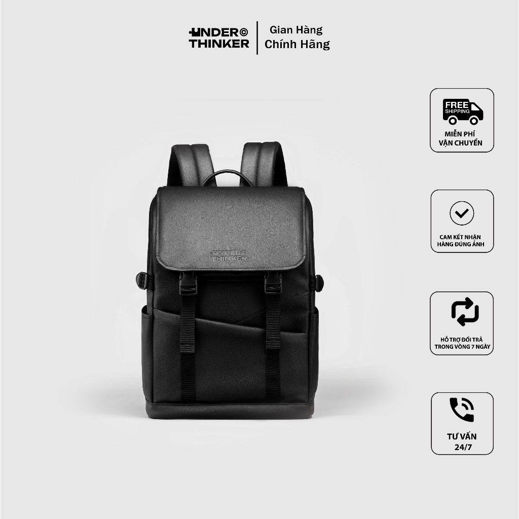 Balo BRIAN Đi Học Nam Nữ Cặp Đựng Laptop Thời Trang Unisex Trượt Nước | UNDERTHINKER