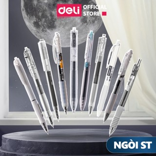   Ngòi ST  Bút gel ngòi ST Deli ngòi 0.5mm viết trơn tru mượt mà nâng cấp 2025 mực đen cho học sinh văn phòng 