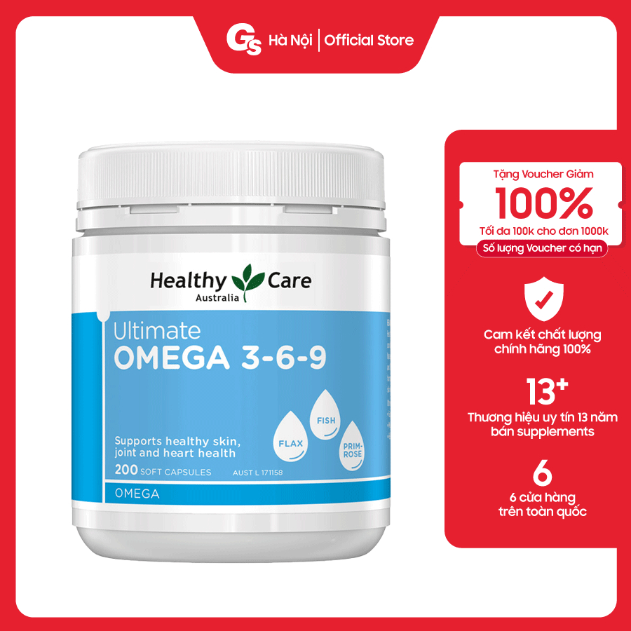 Viên uống dầu cá Healthy Care Ultimate Omega 369 (200 viên) - Made in AUS - Gymstore