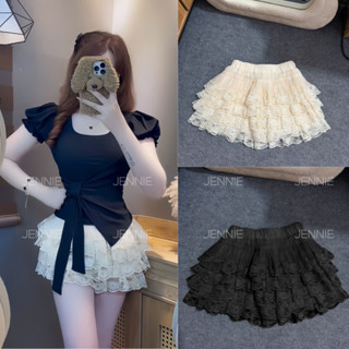 Chân Váy Kèm Quần Trong Chất Ren Jennie, Chân Váy Xòe Tầng Dễ Phối Đồ CV01