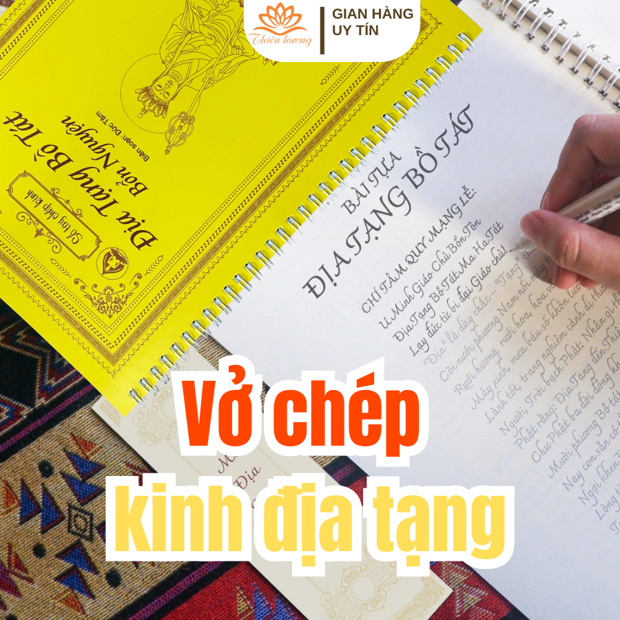  Vở chép kinh Địa Tạng,Chú đại bi Sám Hối VuLan in mờ bìa KHỔ A4 gieo duyên TẶNG BÚT VIẾT chép 