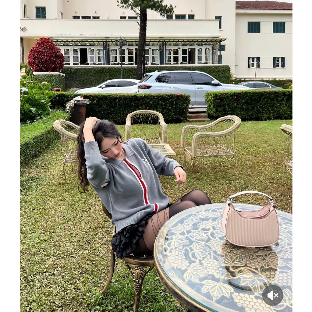 Áo khoác cardigan len xám form rộng viền kẻ T31 | BigBuy360 - bigbuy360.vn