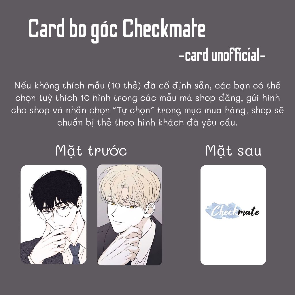 SET 10 CARD BO GÓC CHIẾU TƯỚNG/ CHECKMATE
