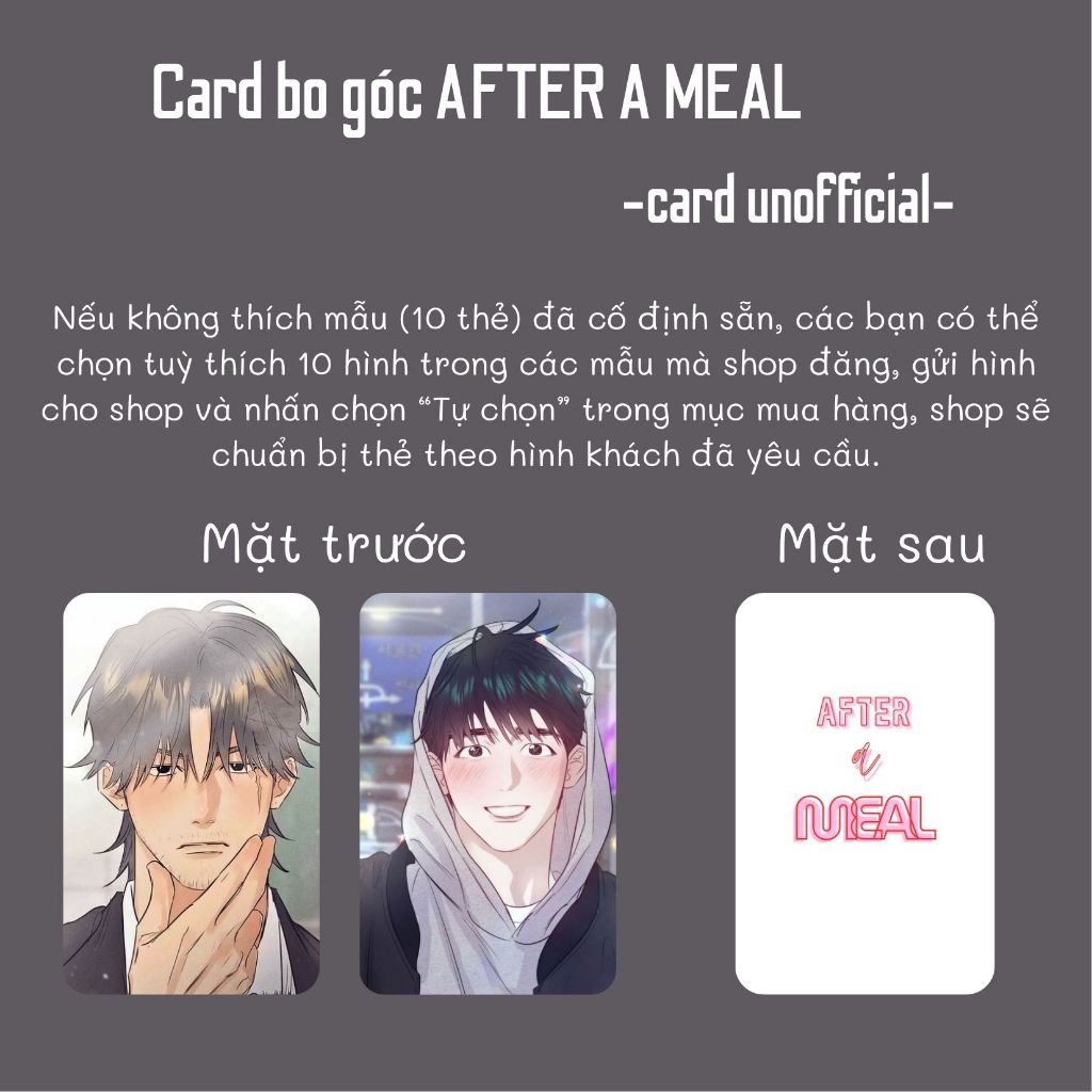 SET 10 CARD BO GÓC AFTER A MEAL