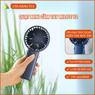 Quạt mini cầm tay miLife Y2 tích điện pin 3000mAh / 12 tiếng /  3 tốc độ tùy chỉnh