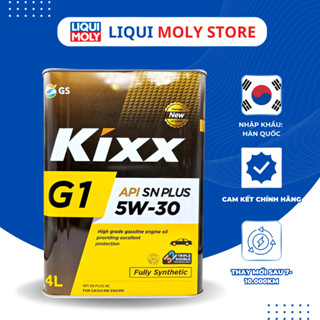 Nhớt ô tô động cơ xăng tổng hợp toàn phần cao cấp Kixx G1 5w30 4L- Sản xuất tại Hàn Quốc