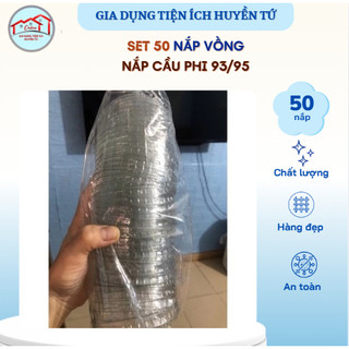 Set 50 Nắp Vồng, Nắp Cầu Phi 93/95 – Nắp Đậy Cốc PET & PP 350ml, 500ml, 700ml – Nắp Nhựa Phụ Kiện Đựng Nước Uống