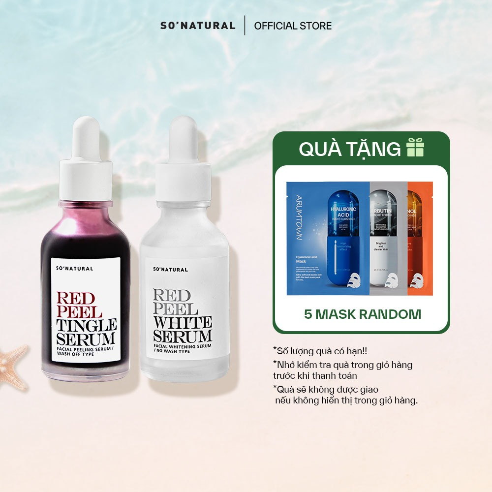 [Combo 35ML] Serum Tinh Chất Peel White + Red Peel So Natural - Peel Da Lành Tính, Đào Thải Tế Bào Chết, Dưỡng Trắng & G