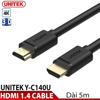 Cáp HDMI 1.4 5m Unitek YC140U, hàng chính hãng fullbox , bảo hàng 18 tháng , 1 đổi 1 nếu lỗi