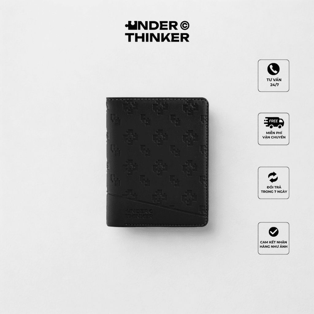 Ví Da PU Nam Monogram SNAPPY Dập Chìm Cao Cấp Chính Hãng | Under Thinker