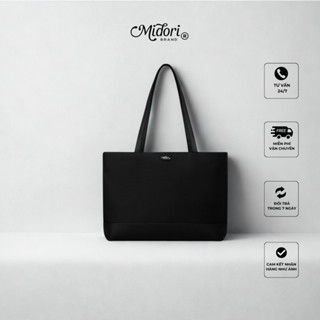 Túi Tote MELO Nam Nữ Vải Phối Da Đeo Vai Đựng Laptop Đi Học Đi Làm Tiện Lợi | MIDORI FOR MAN