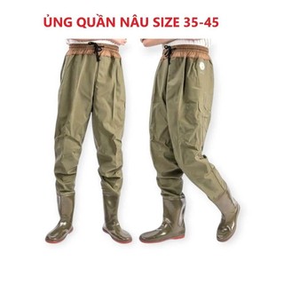  Ủng Quần Cao Su Trường Sơn 2 Lớp Cao Cấp - Thiết kế như quần dễ mặc ôm sát chân thân ủng dài đến ngang bụng bảo vệ 