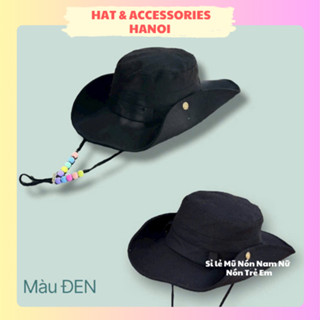  Mũ cao bồi nữ nón vành tròn dây ngọc che nắng mùa hè trẻ trung năng động thời trang - MV83 