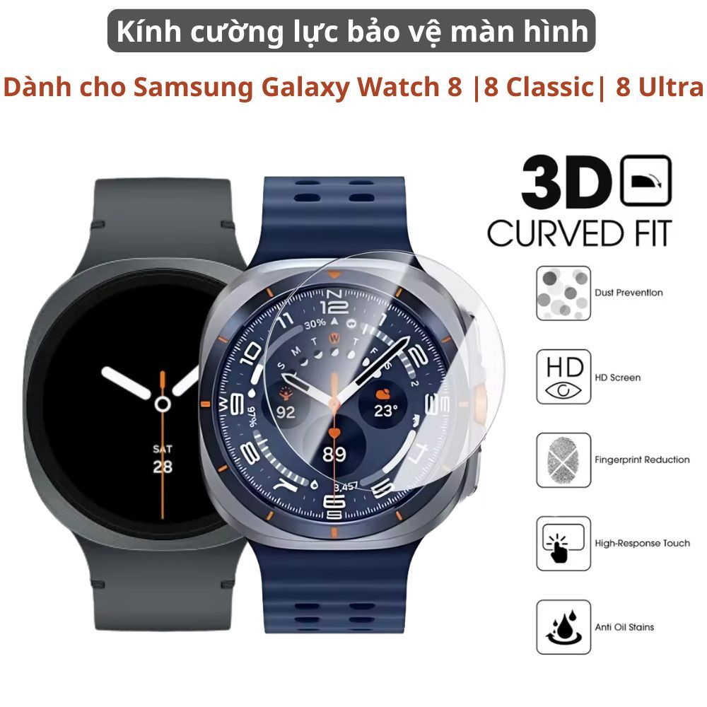 Kính cường lực dành cho Samsung Galaxy Watch 8,Watch 8 Classic,Watch 8 Ultra