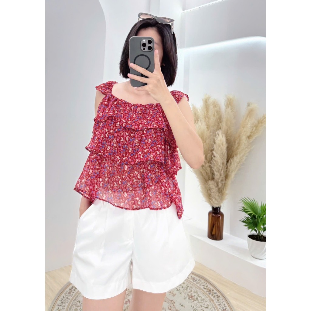 Sét quần short áo bèo tầng mepi  xinh xắn