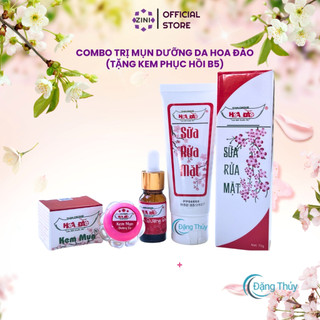   TẶNG PHỤC HỒI DA  Combo Kem mụn dưỡng trắng da hoa anh đào sạch mụn mờ vết thâm mờ nám ZINI STORE 