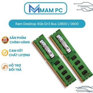 Ram Máy Tính 4GB DDR3 Bus 1600 Bóc Máy Loại Đẹp Keng