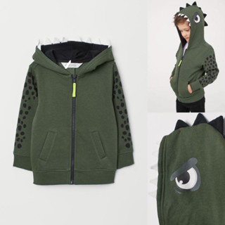 Áo khoác hoodie nỉ hình khủng long cho bé trai xuất xịn