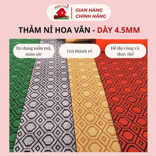  Thảm trải sàn nỉ lót sàn phòng khách dạng cuộn trải văn phòng sự kiện giá rẻ 5mm hoa văn 