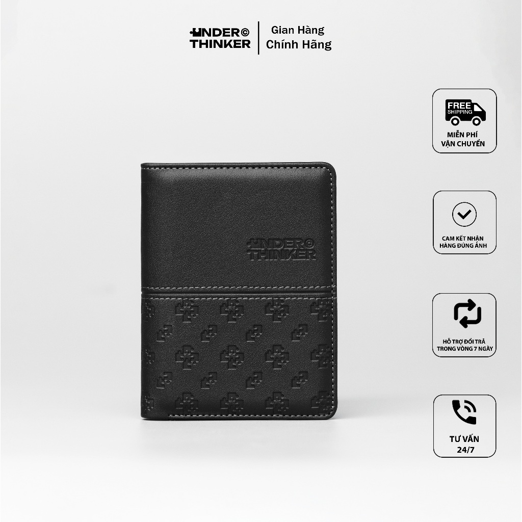Ví Da PU Nam Monogram RIONA Dập Chìm Cao Cấp Chính Hãng | Local Brand UnderThinker