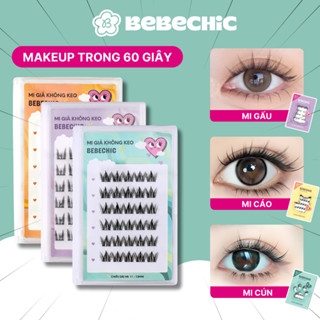  Lông Mi Giả Tự Dính Không Cần Keo BEBECHIC Mi Cụm Tự Nhiên Mềm Mại Dễ Gắn Có Thể Tái Sử Dụng 
