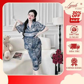 (40-75Kg)Đồ Bộ Pijama Nữ Quần Lửng Tay Cộc Lụa Latin Siêu Mát Láng Mịn Mát Mẽ |Lynh Pijama