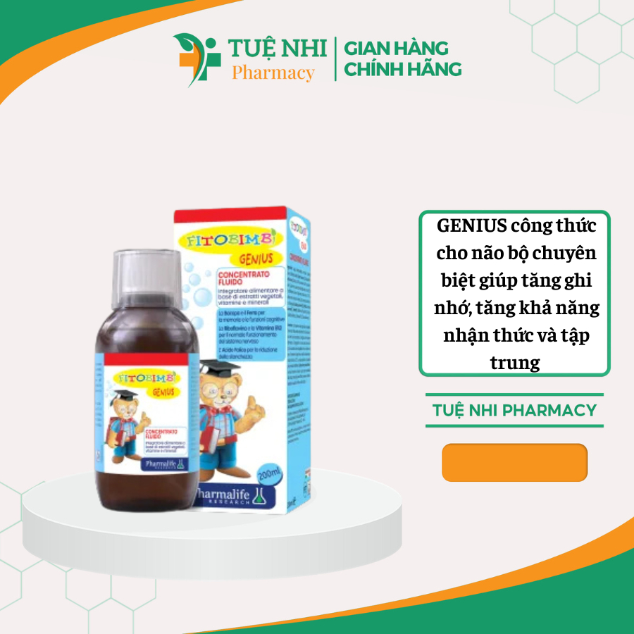 Fitobimbi Genius - Hỗ trợ trẻ tăng cường nhận thức, ghi nhớ tốt - chai 200ml - NT Tuệ Nhi
