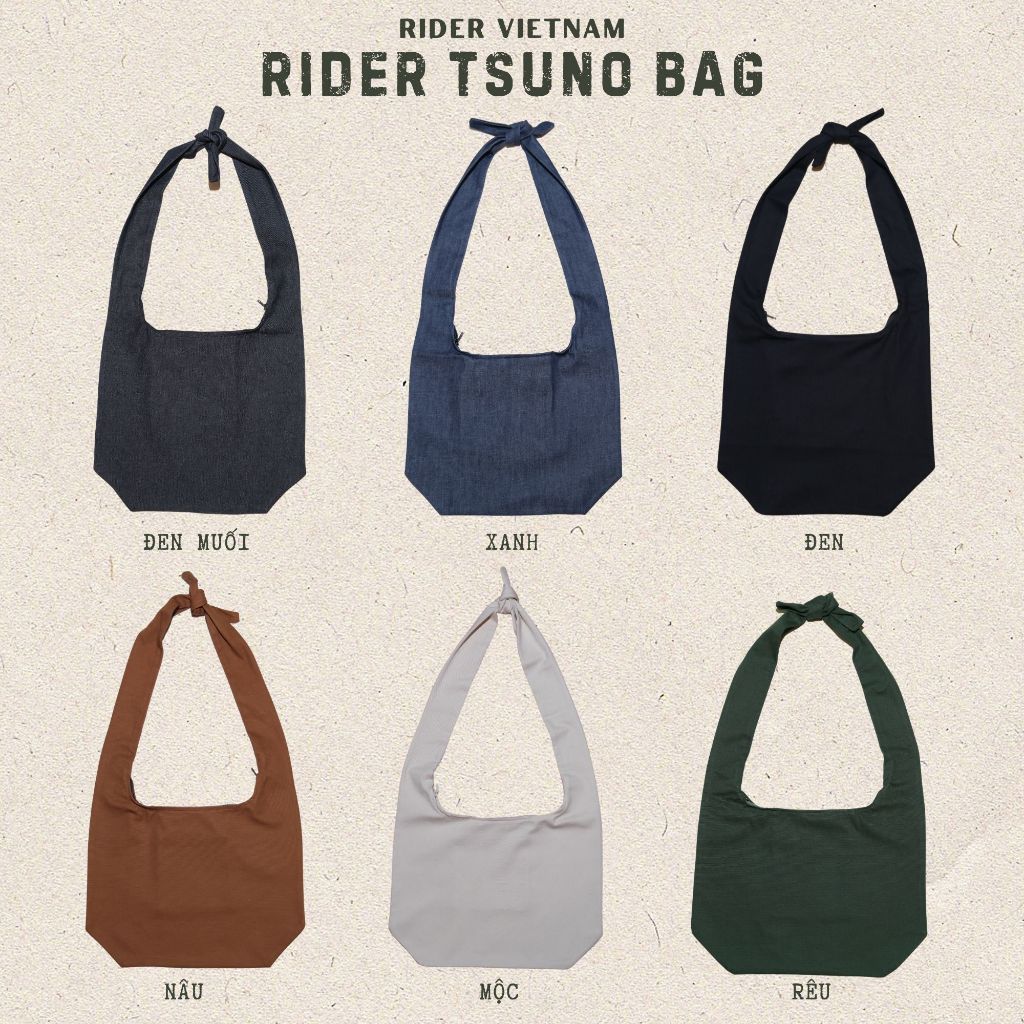 Túi đeo chéo canvas unisex nam nữ Rider Tsuno Bag phong cách cổ điển, retro