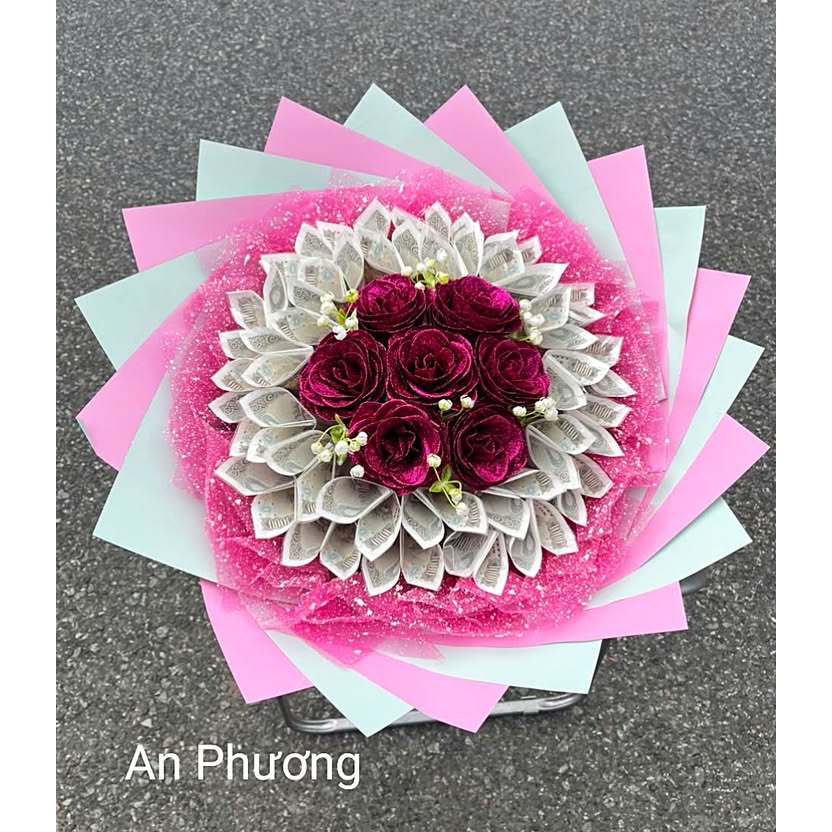 CỐT CẮM BÓ HOA TIỀN 30 TỜ ( KHÔNG CÓ TIỀN )