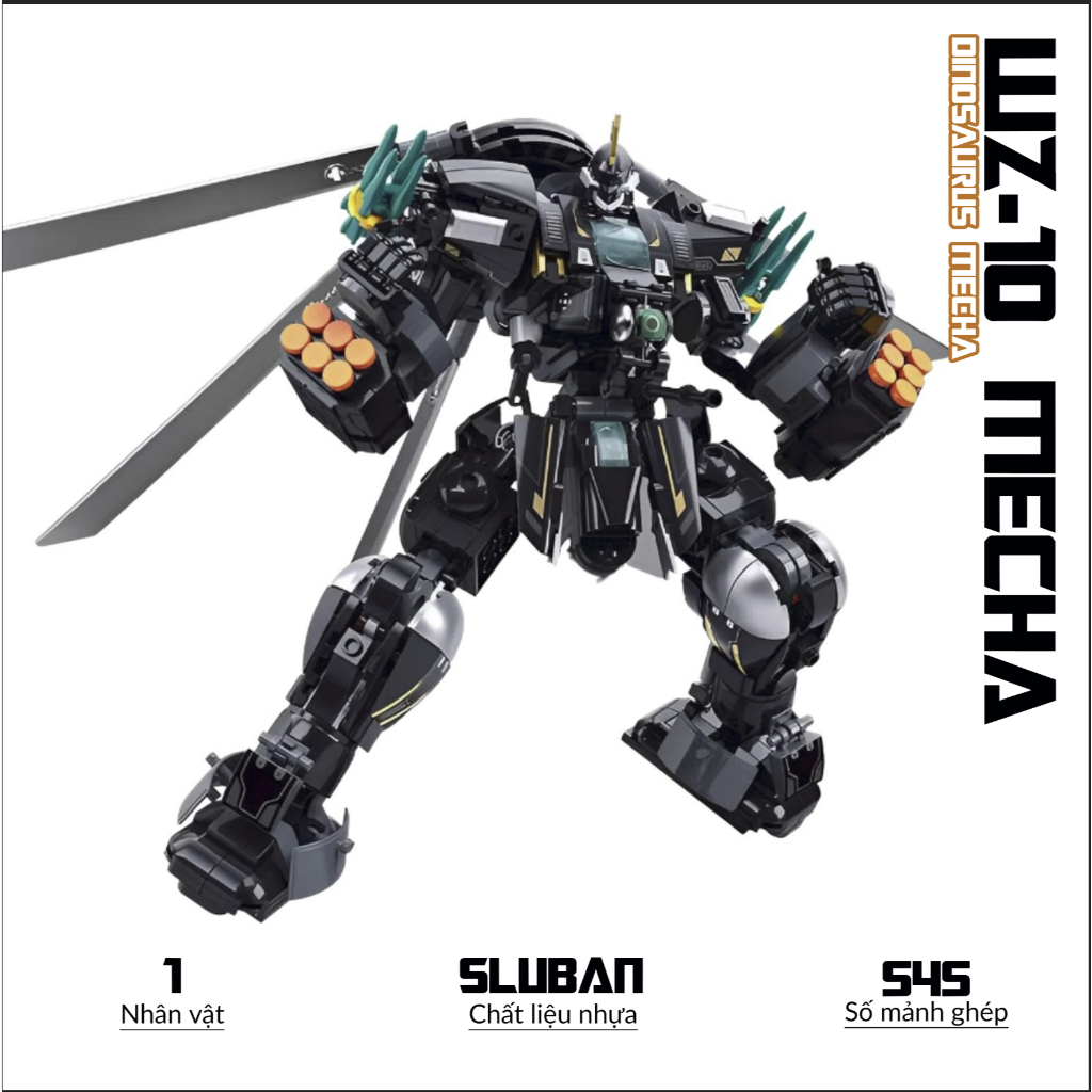 Đồ chơi lắp ráp WZ-10 Mecha, Sluban 1583 Mô hình nhựa